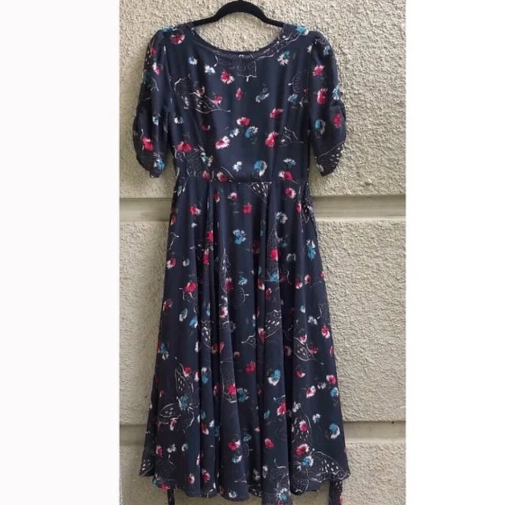 Free People Bonnie Midi Dress 6 Butterfly Floral Coquette Cottagecore Boho - Picture 10 of 11